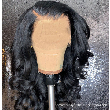 Body Wave Human Hair Hd Swiss Lace Front Wig Pre Plucked Raw Brazilian Virgin Human Hair Transparent 360 Full Lace Frontal Wig